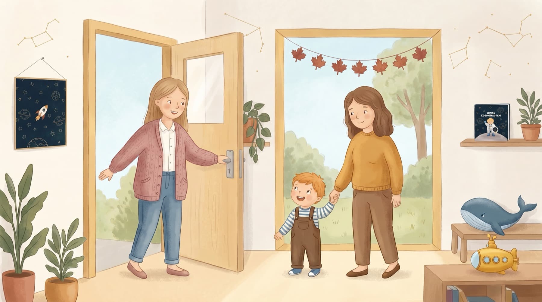 Illustration of a parent and child at Little Kids